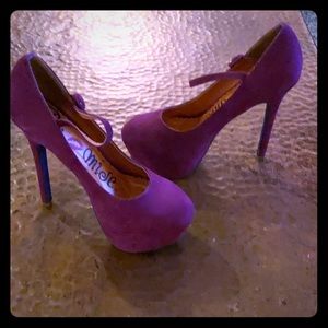 Promise brand  purple, suede like stilettos size 7